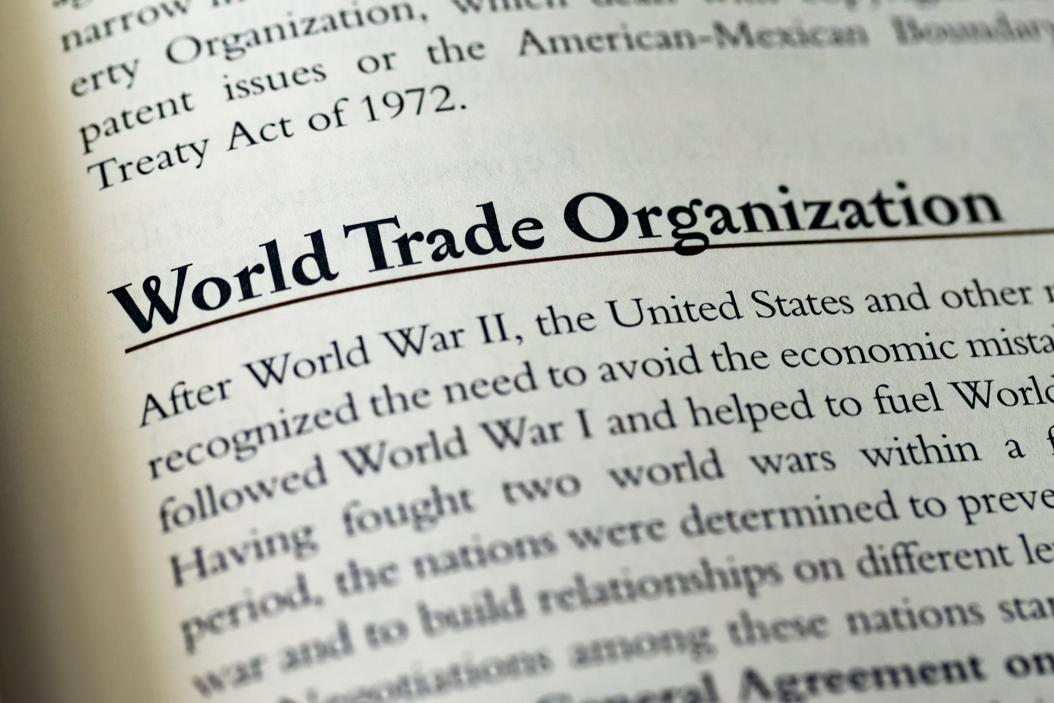 World Trade Organization WTO written in business law textbook